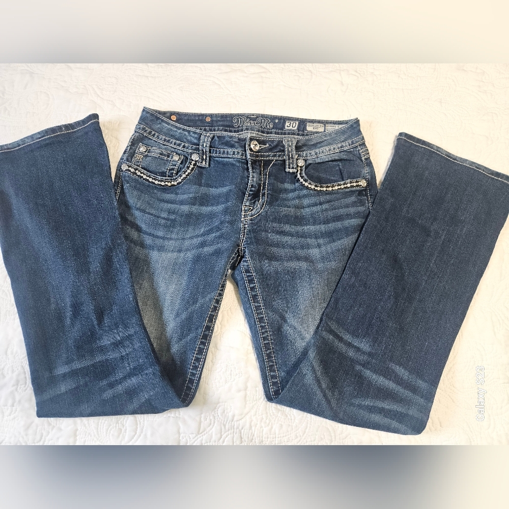 Miss Me Dark Blue Embellished Boot Cut Jeans